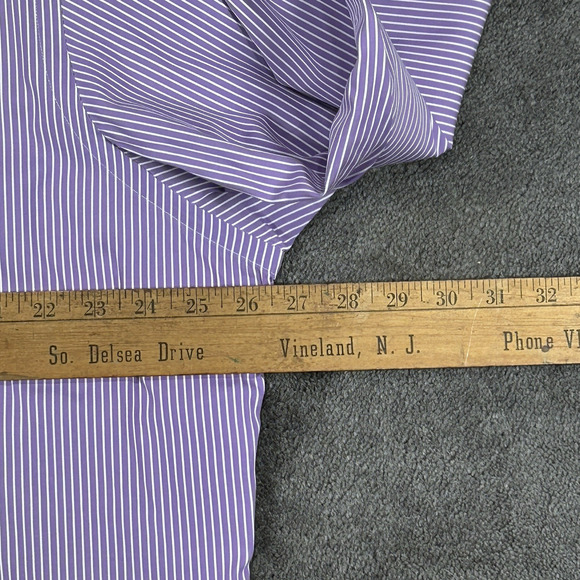 Ralph Lauren Men XL Classic Fit Purple w/ White Stripe Button Down Cotton Shirt - Picture 9 of 14